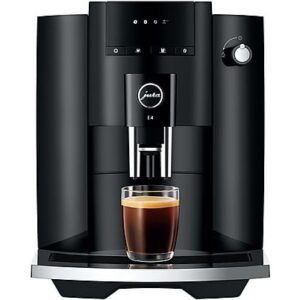 JURA E4 Piano Black Kaffeevollautomat - Professional Aroma Grinder, 8 Brüheinheiten