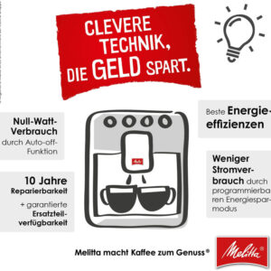 Melitta CI Touch F630-112 Kaffeevollautomat – Touchscreen Display, 9 Rezepte, Vorlieben speichern